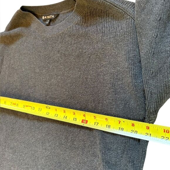 Athleta Rest Day Asymmetrical Hem Sweater Gray Silk Pima Cotton Blend Womens Med - Picture 11 of 13